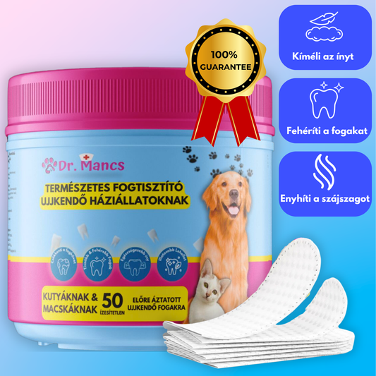 PetWipe Natural - Természetes fogtisztító ujjkendő fogakhoz 50 db